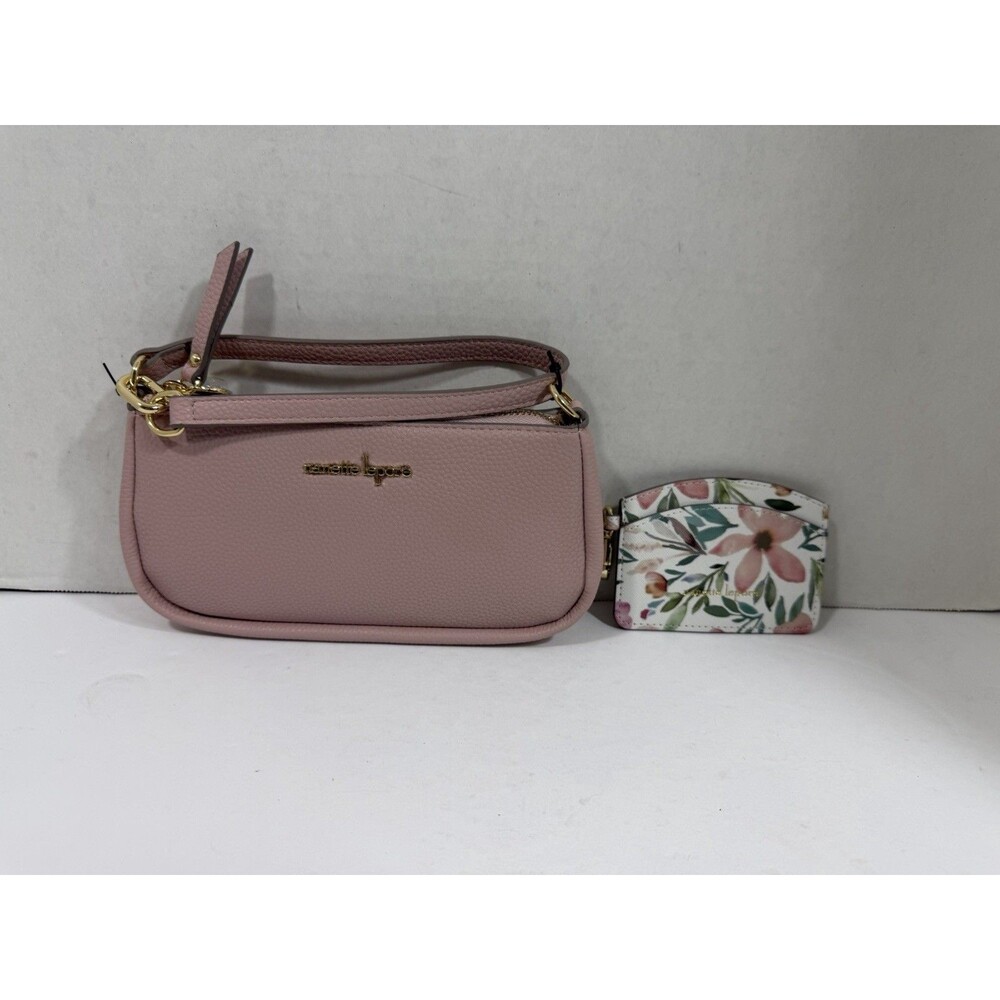 Nanette Lepore Pink Pebbled Shoulder Bag with Card Wallet Included New